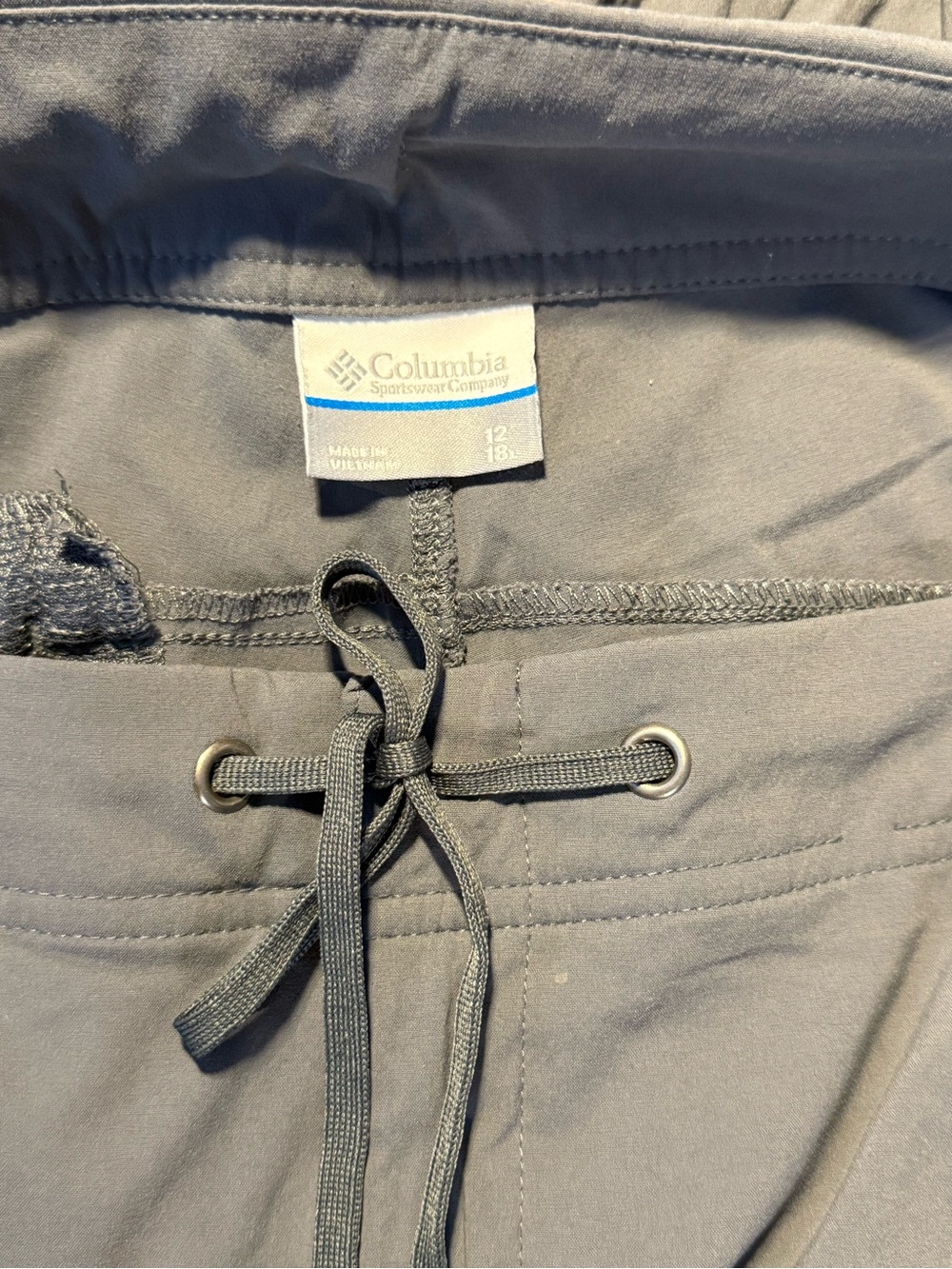 243-Columbia Women's Slate Gray Drawstring Wide-Leg Track Pants - Picture 3 of 3